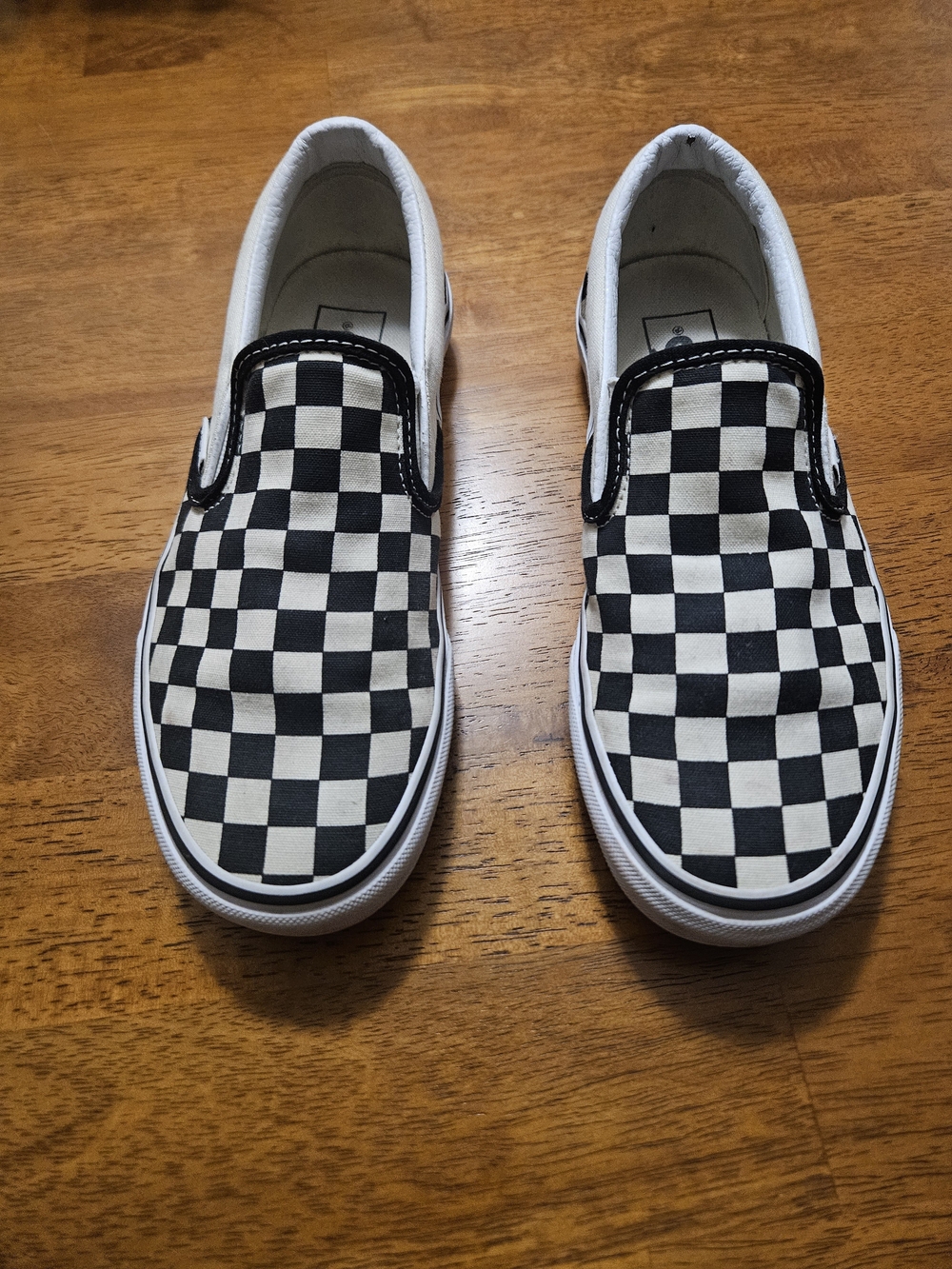 Black & White Check Slip-On Canvas Shoes
